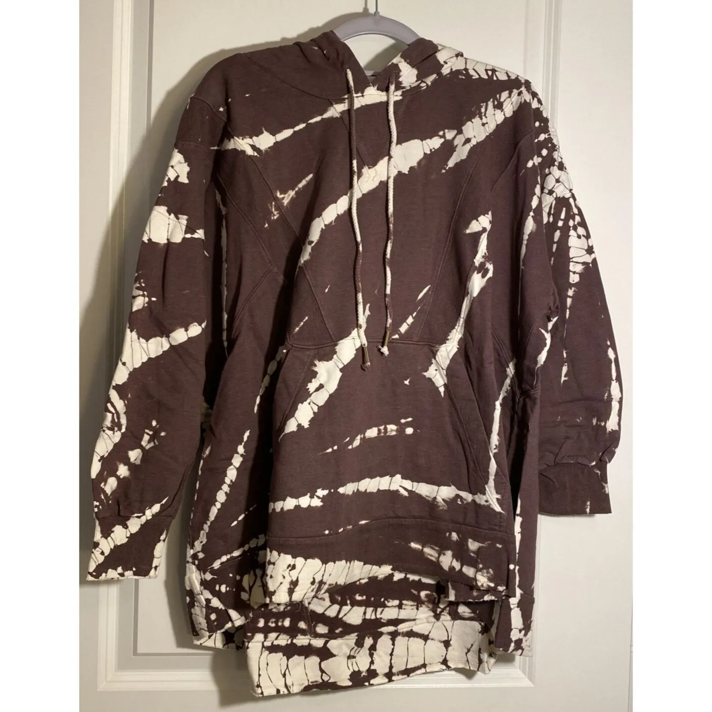 YOUNG FABULOUS & BROKE YFB Brown‎ White Tie Dye Sweatshirt Yoga Hoodie Sz Small - Image 2
