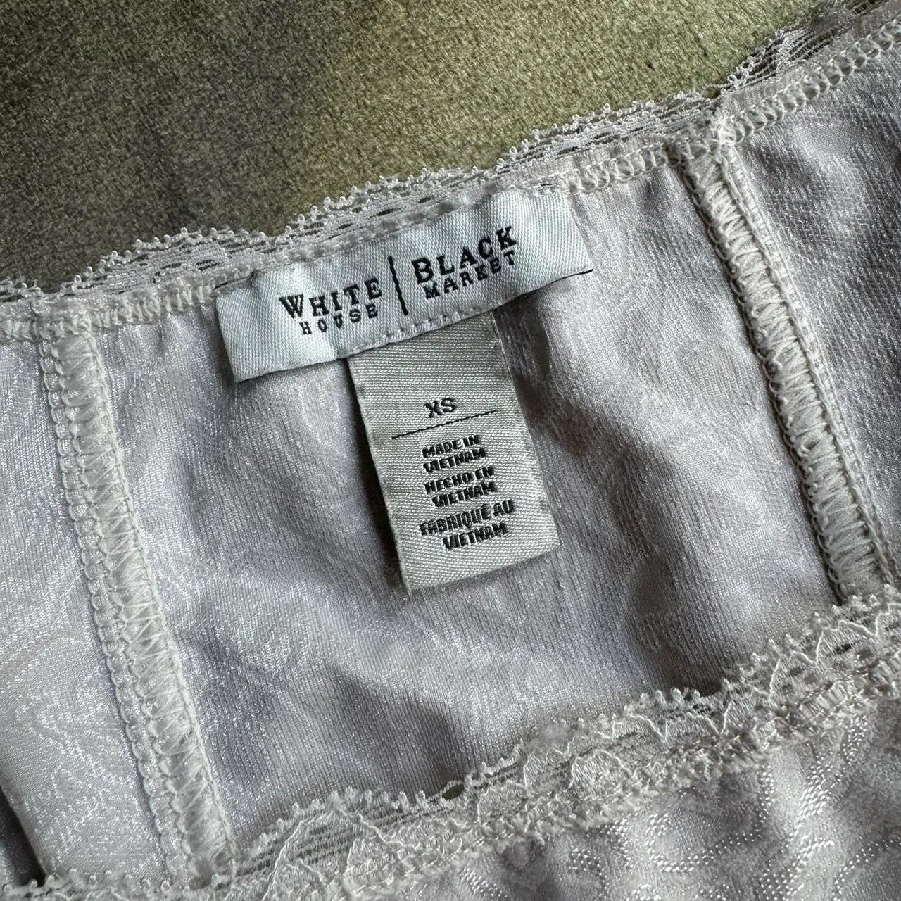 White House Black Market Ivory Corset Style Top - Image 5