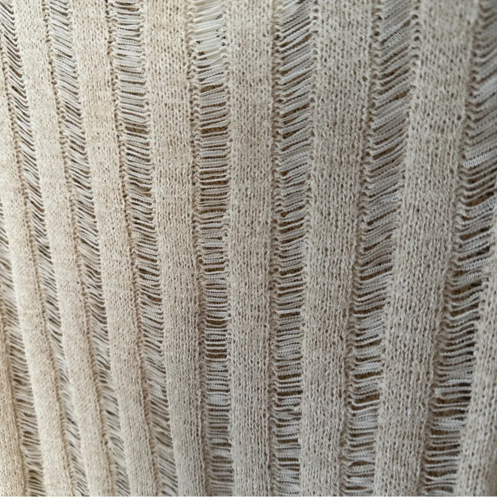 H&M Ladder Stitch Look Knit Jumper Sweater Top Cream Tan Beige NWT NEW Small - Image 3