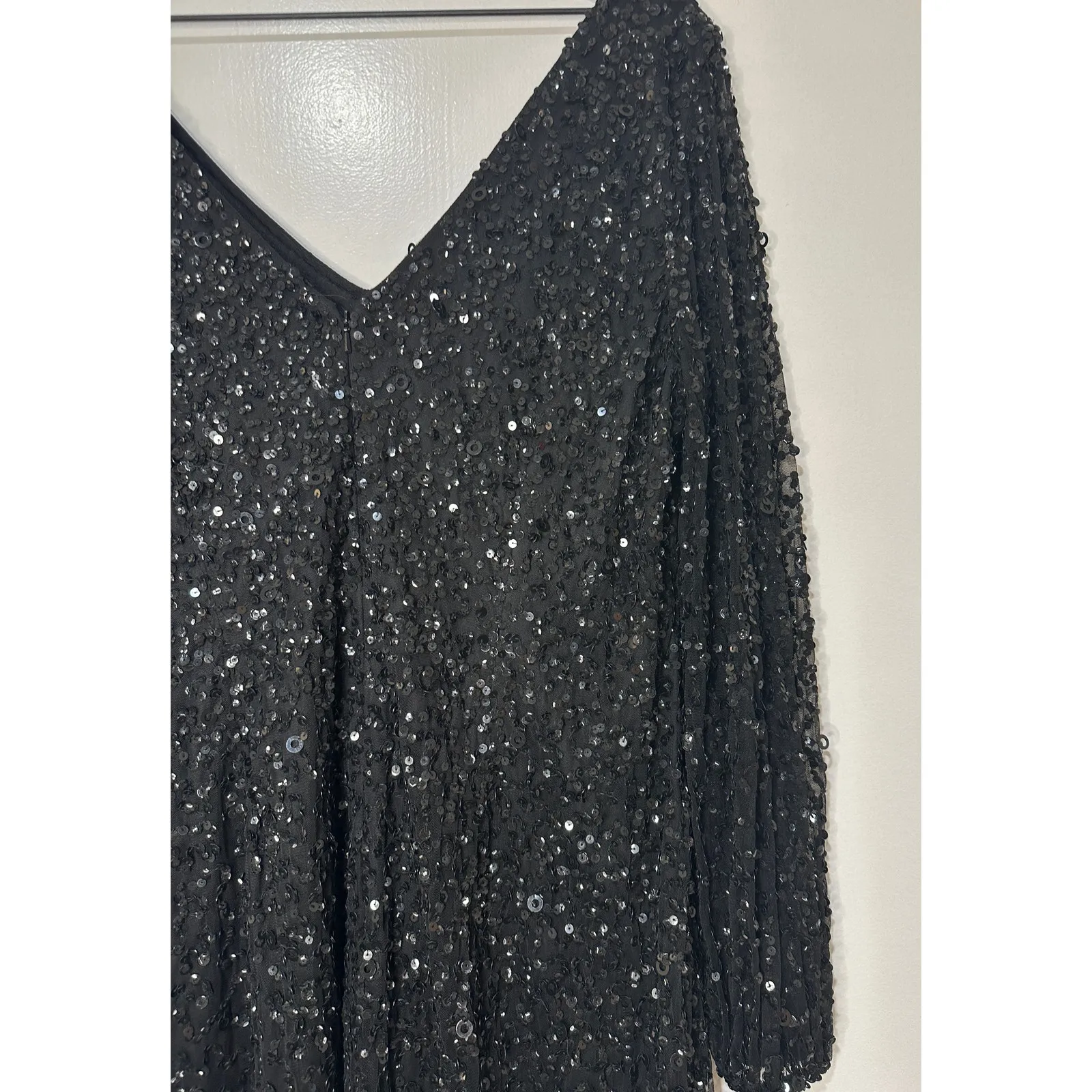Adrianna Papell Beaded Black Short Cocktail Dress Plus Sz 14 W NWT MOB Romantic - Image 13
