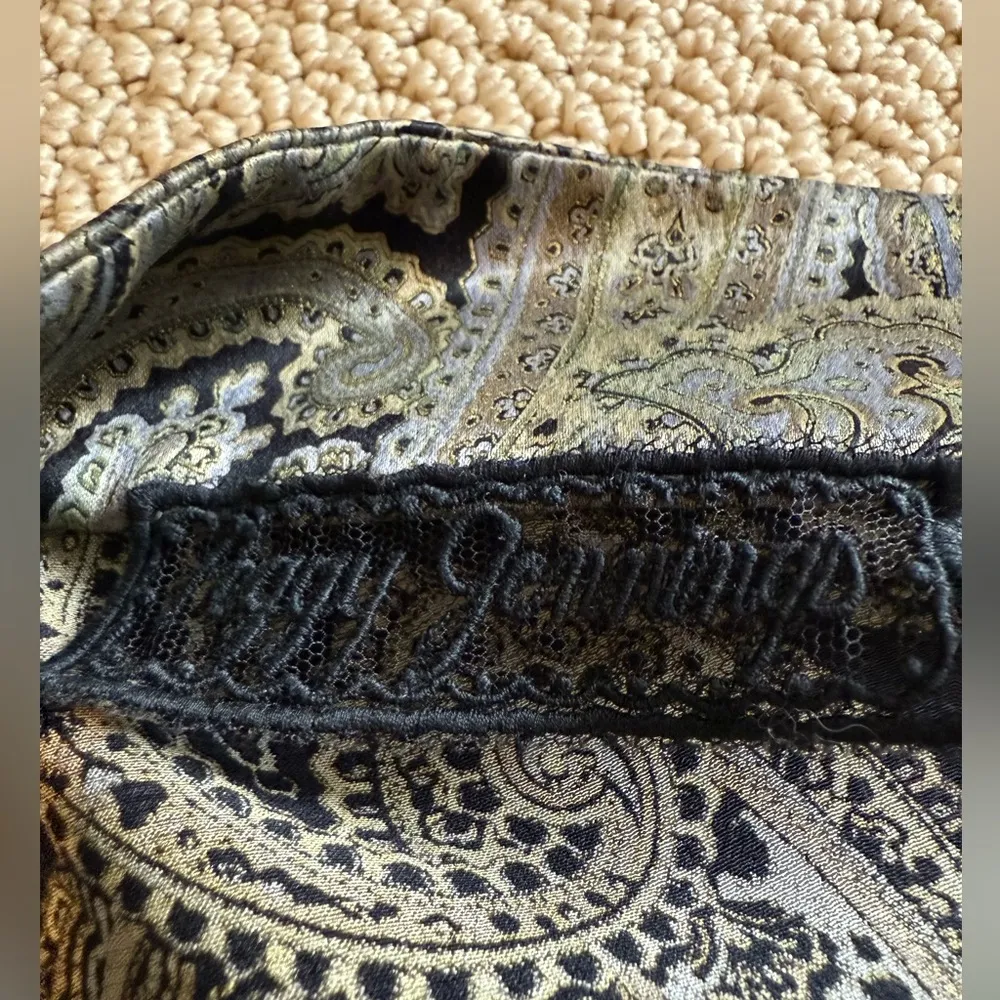 Peggy Jennings Women’s Vintage 100% Silk Button Down Paisley Size 6 Large XL - Image 7