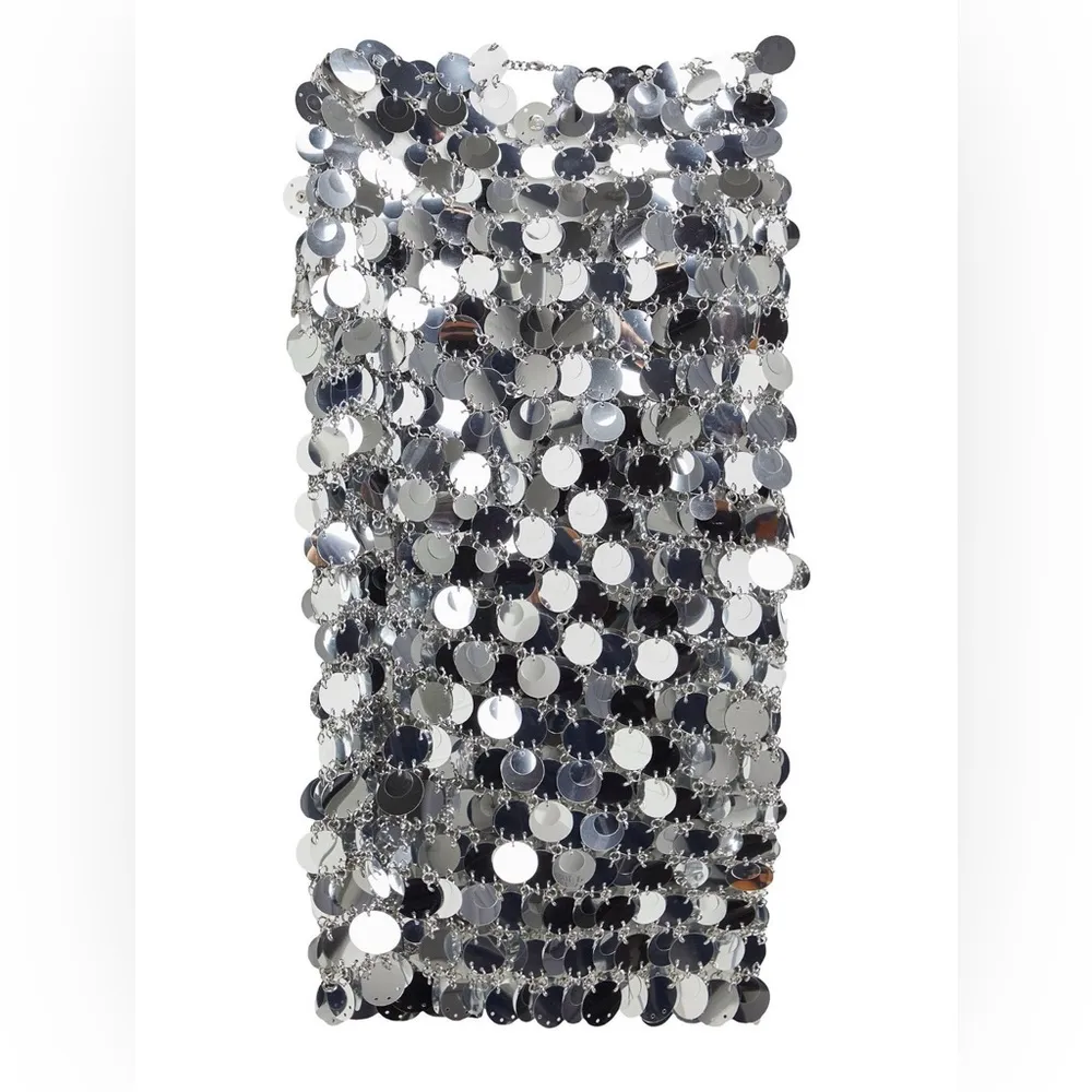 Paco Rabanne Sequined Midi Skirt Silver size FR 36 /US 4 original price €2300 - Image 4