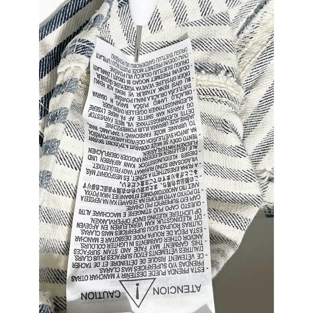 Zara Striped Denim Crop Bodice Tank Top Sleeveless‎ Blue White Small - Image 9