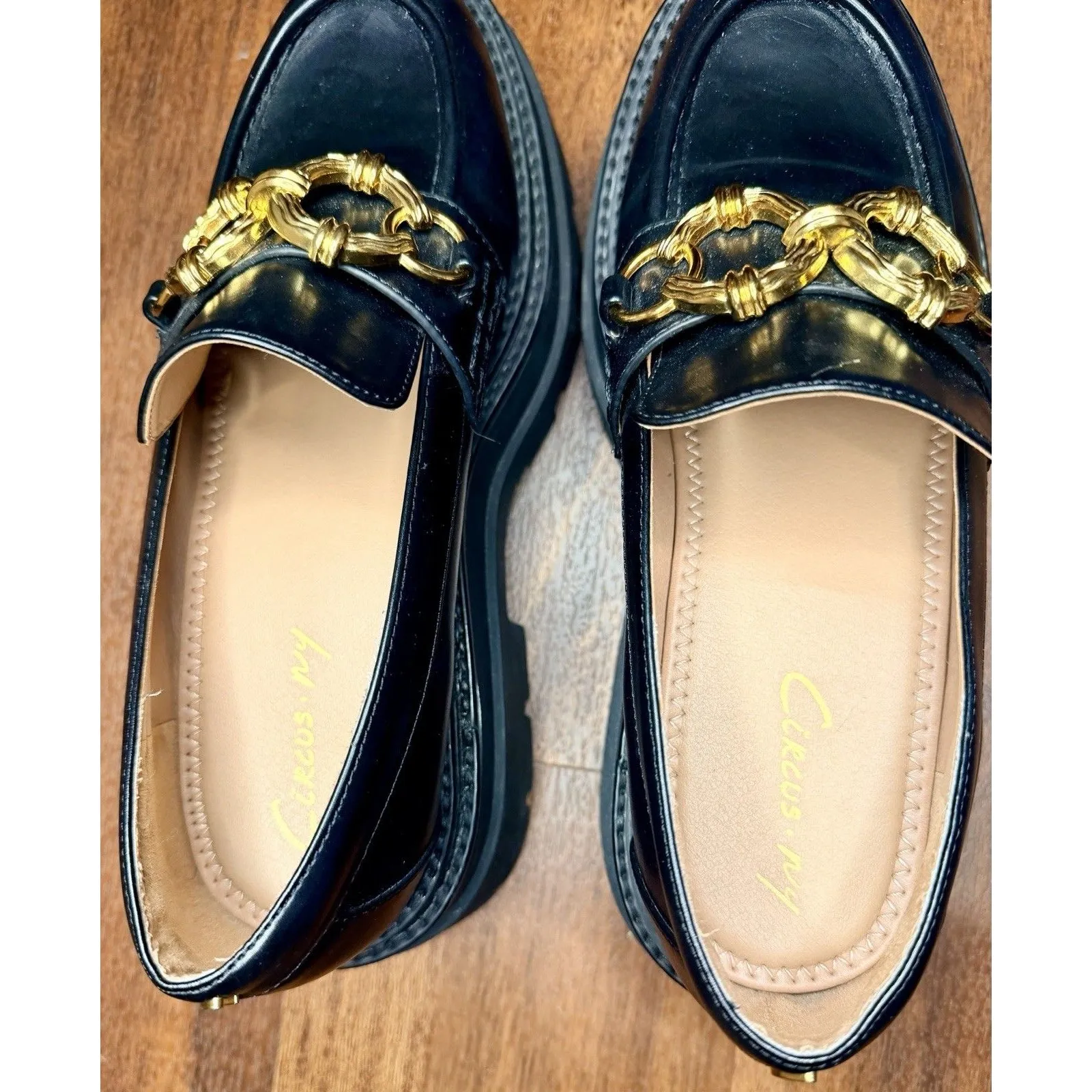 Circus Sam Edelman Brooklyn Chain Platform Loafers Chunky Lug Sole Size 9 EUC!! - Image 4