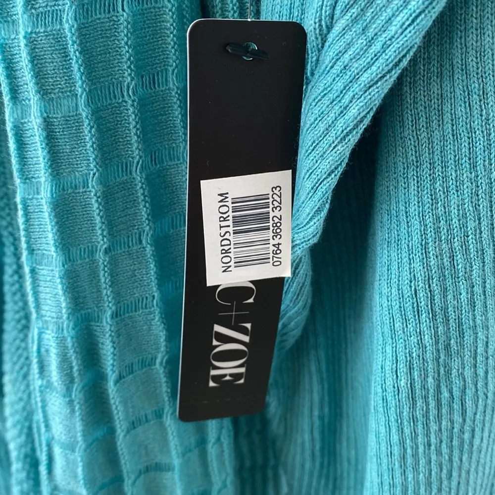 NWT 𩵠Nic+Zoe Long Open Soft Knit Cardigan Turquoise/āPeacock Featherā Plus 1X - Image 11