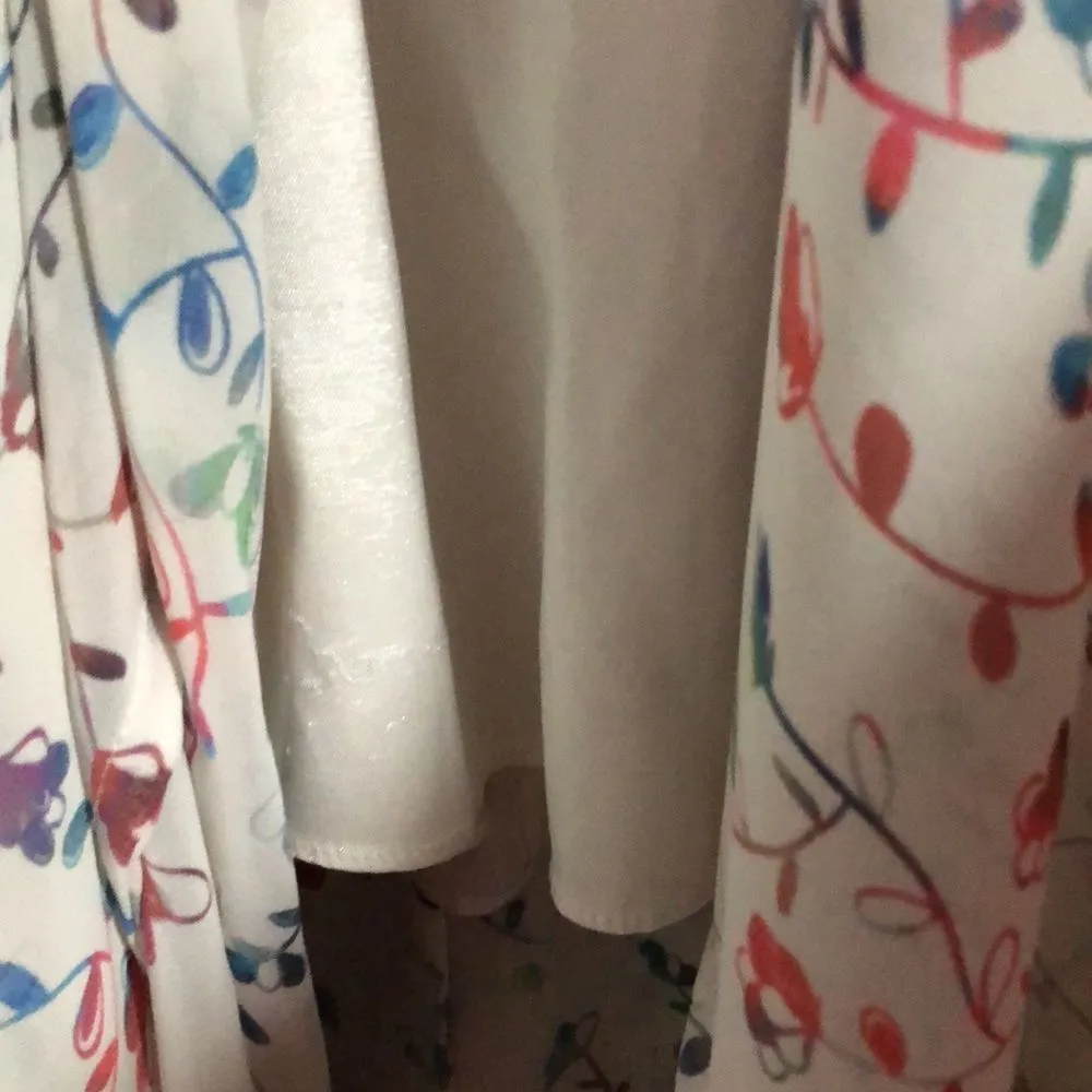 ML Monique Lhuillier Womens Size 0 White Floral High Low Gown - Image 6