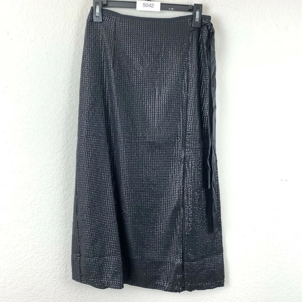 Something Navy  Wrap Sequin Midi Skirt - Image 2