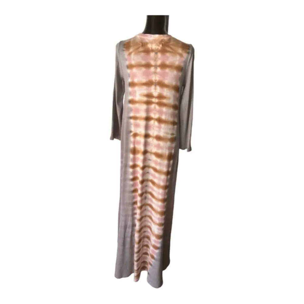 Raquel Allegra Half Sleeve Drama Maxi Dress in Tiger Tie Dye Size 0 - Image 4