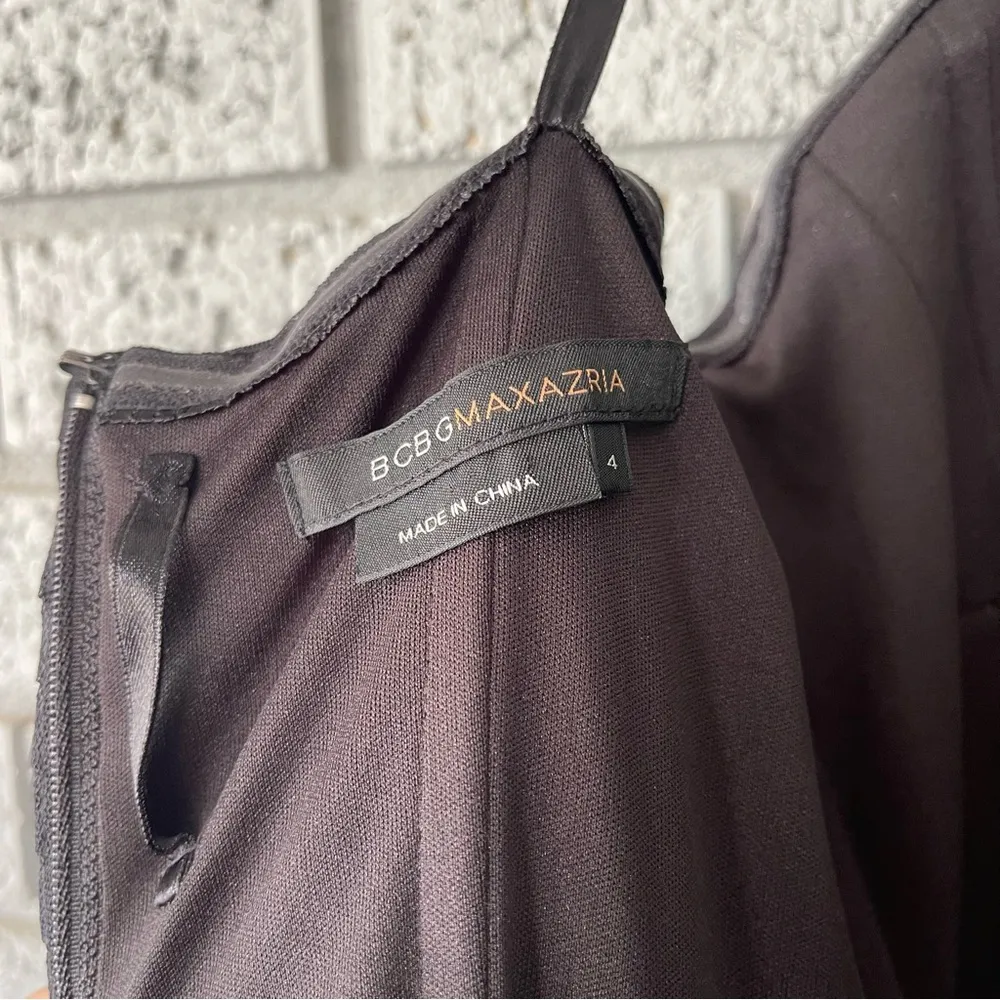 BCBGMaxAzria Tiered Ruffle Tulle Midi Dress Black Size 4 - Image 4