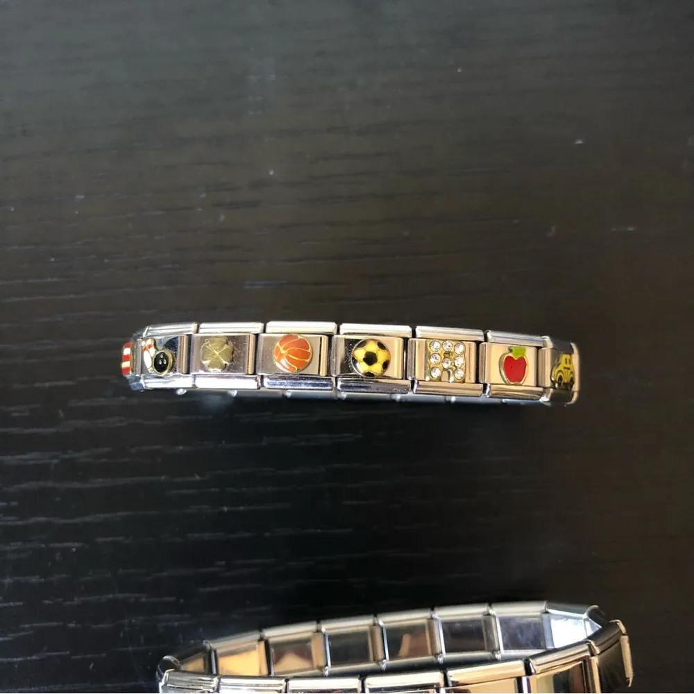 2 Vintage Y2K Italian Charm Link Friendship Bracelets Bracelet - Image 2