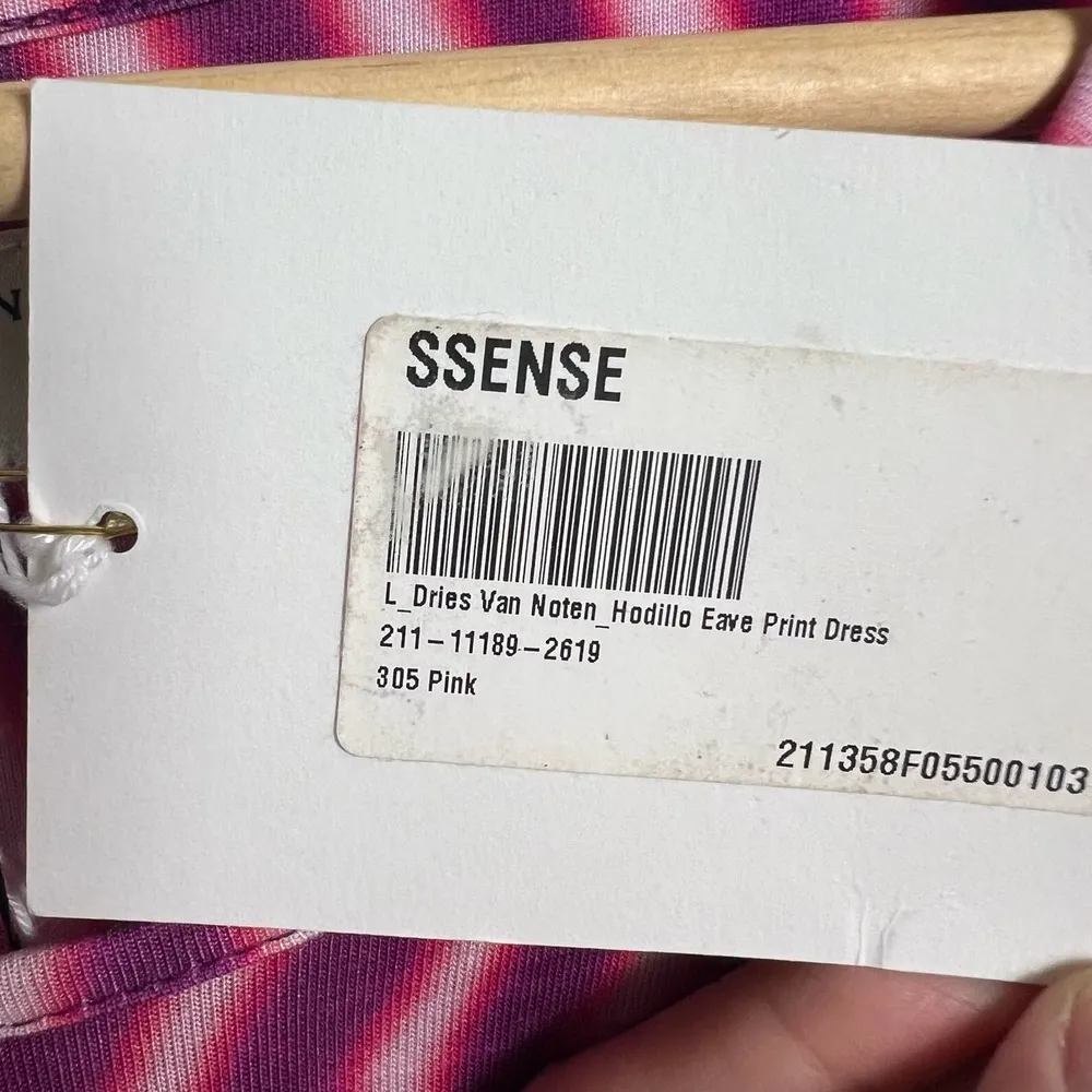 Dries Van Noten Len Lye Pink Striped Print Slit Jersey Maxi Dress Size L - Image 12