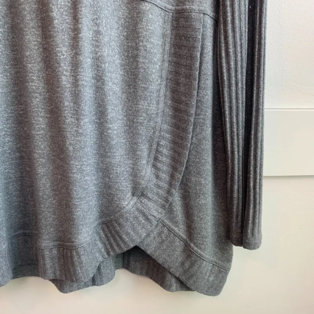 Maurices Gray Brushed Tulip Hem Long Sleeve Hoodie - Image 3