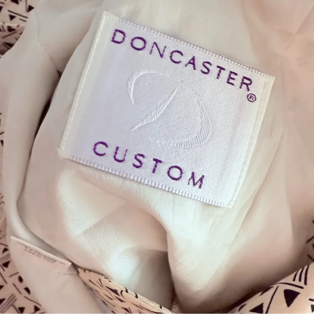 Vintage retro Doncaster long sleeve button front jacket blazer wrap belt jacket White Size 6 - Image 4