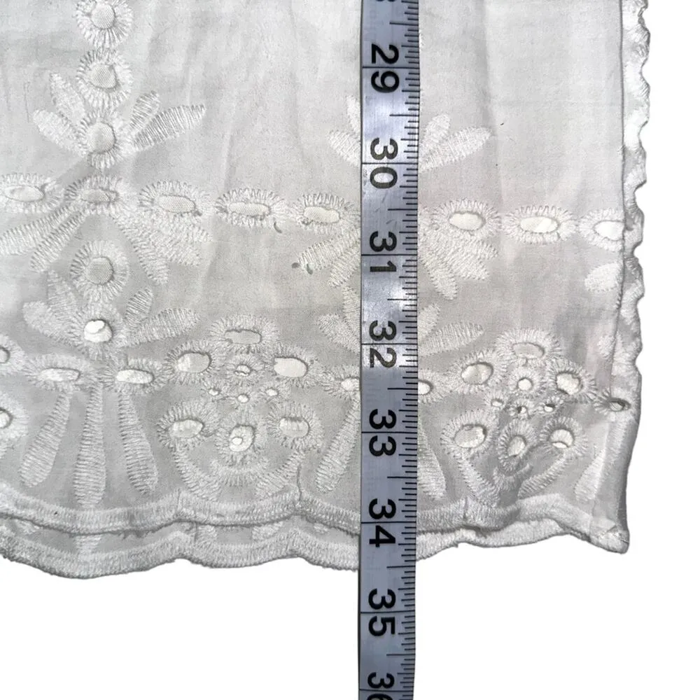 PilyQ Clarissa Eyelet White Cover Up Beach Dress XS/S - Image 9