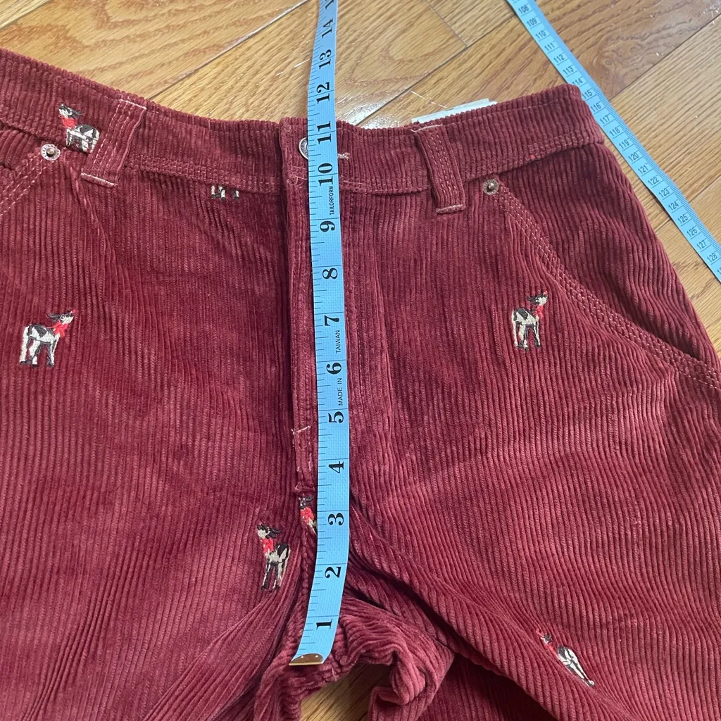 We The Free Free People FP Clifton Cord Wide Leg Jeans Rusty Red reindeer Sz 25 - Image 7