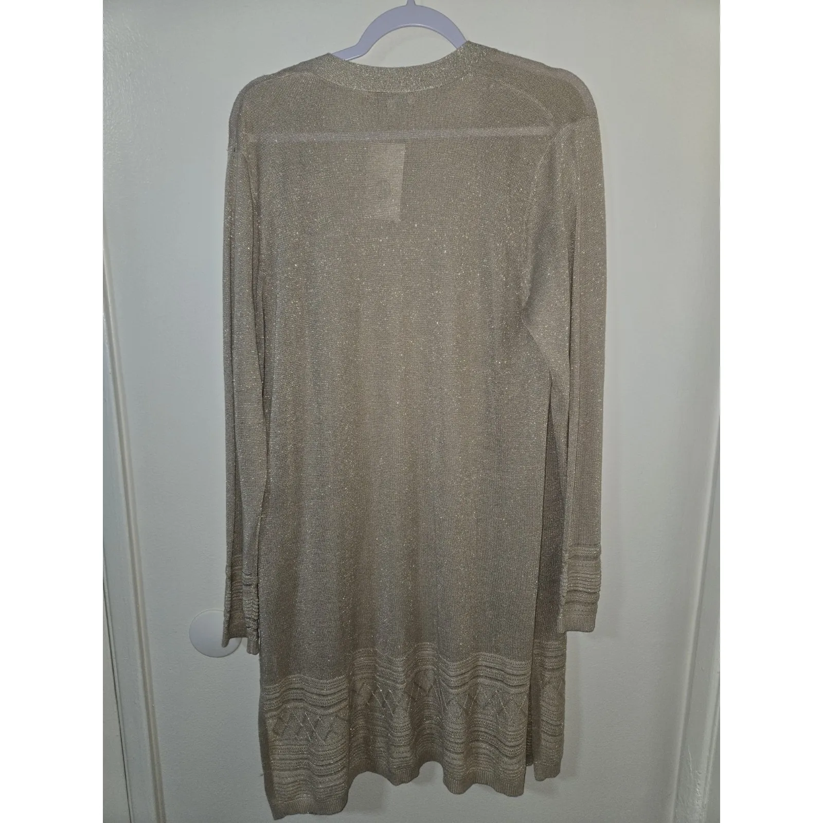 Linda Matthews Spiced Chai Open Front Longline Cardigan Sweater Duster Size XL - Image 2