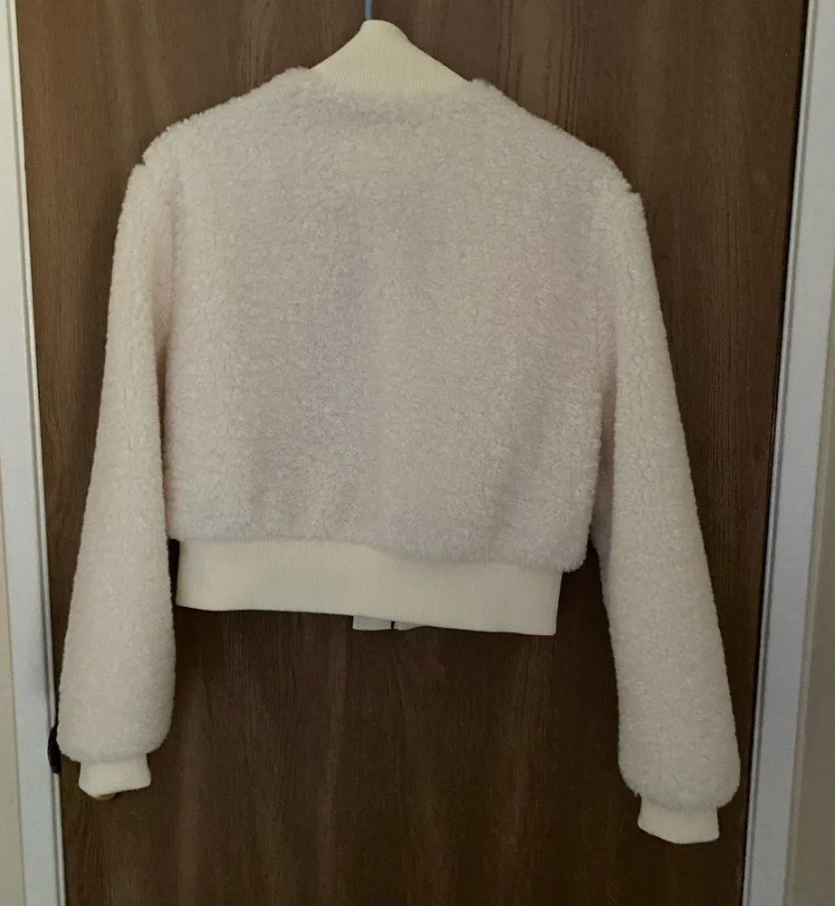 Bar III white Sherpa bomber jacket - Image 4