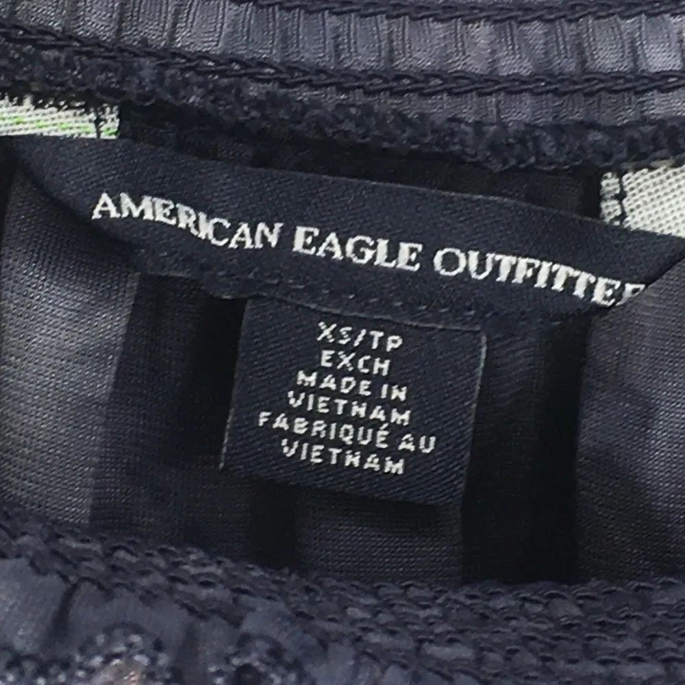 AMERICAN EAGLE Navy Blue Velvet Tie Dye Off the Shoulder Blouse Top XS - Image 11