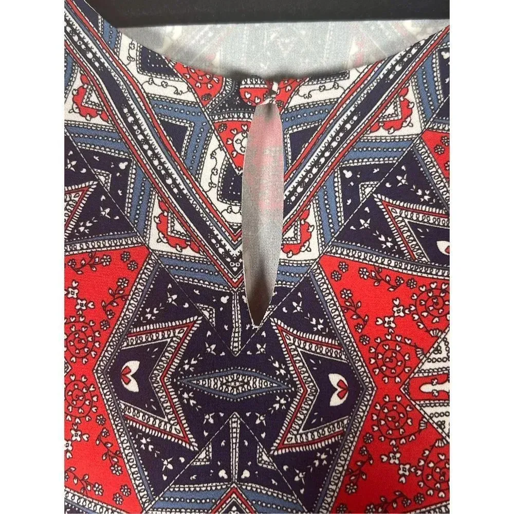 Paper Crown x Rifle Paper Co. Efflorescence Kaleidoscope Shift Dress Size XS Blue - Image 5