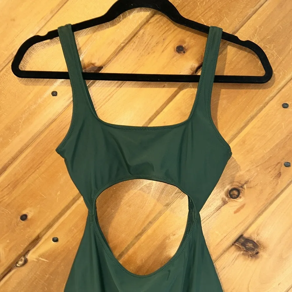 Aerie Cut Out Scoop One Piece Swimsuit in sycamore green - Image 6