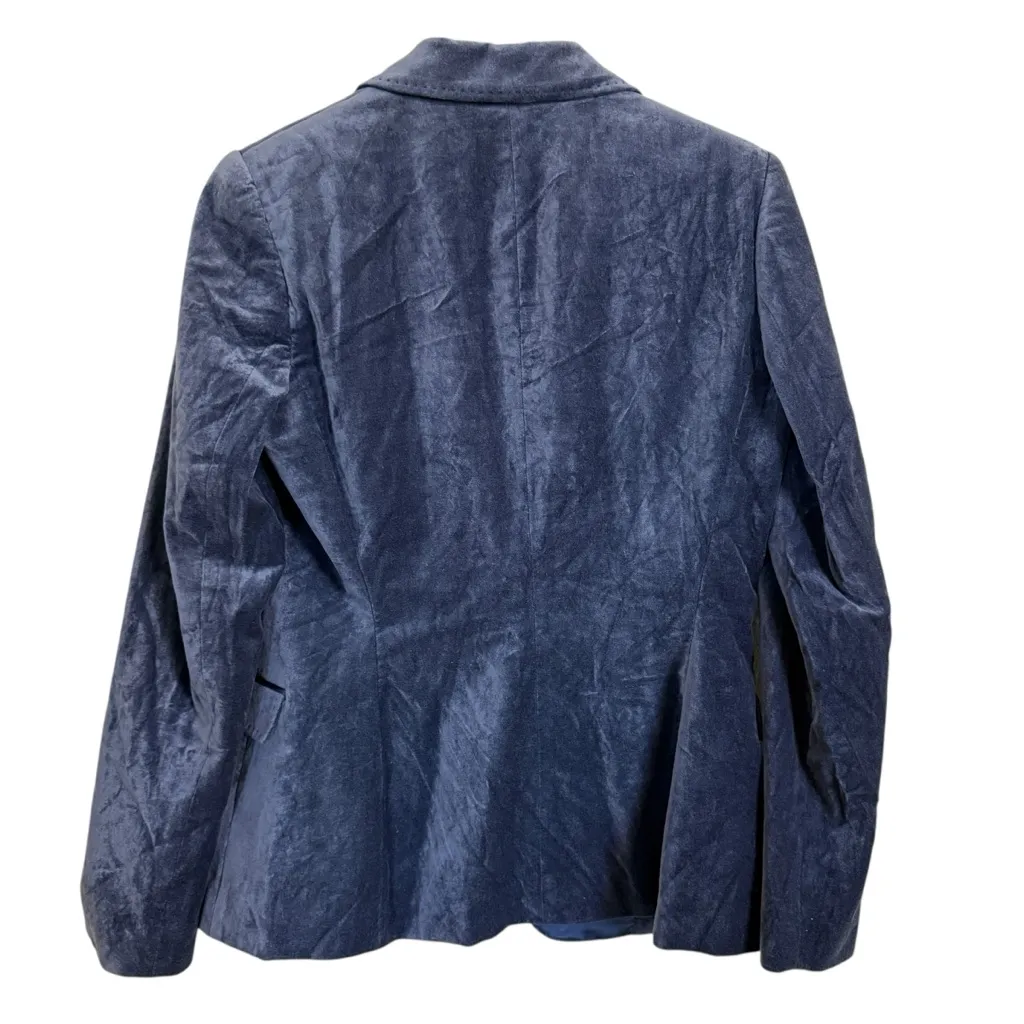 Elie Tahari Classic Blue Velvet Blazer Single Snap Closure, Women’s Size 10 - Image 5