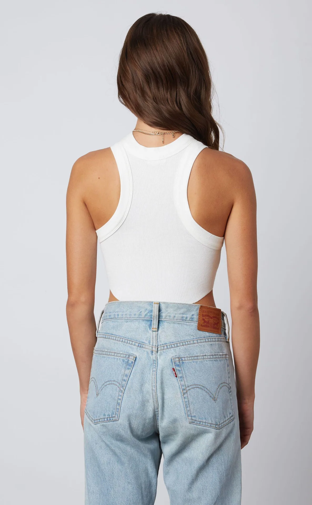 Elevated White Ribbed Top  - Image 3