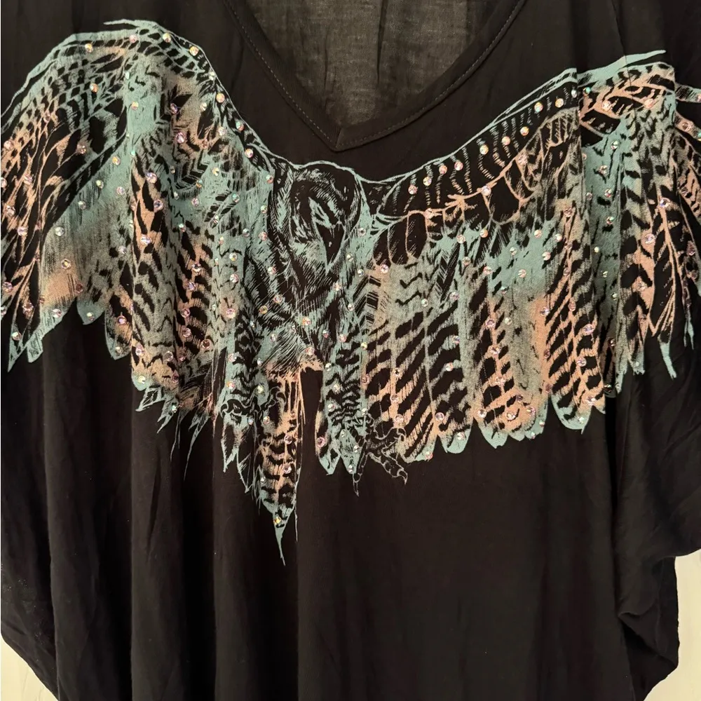 Key Closet Eagle Black Swarovski Elements Studded Sleeveless Shirt Size Small - Image 4