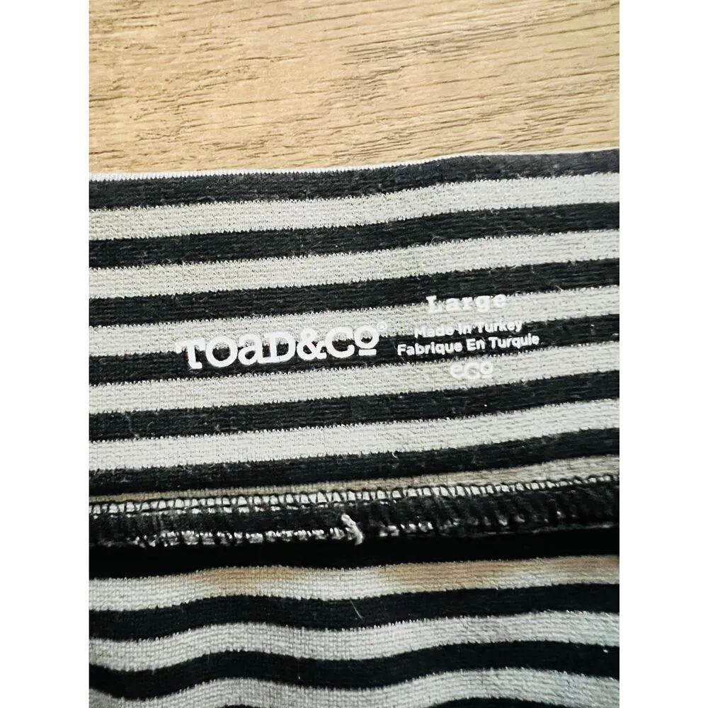 Toad&Co Paseo Ponte Knit Striped Pencil Skirt Pull-On Stretch Zip Pocket Large - Image 3