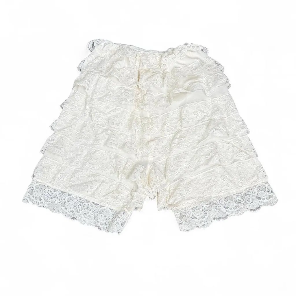 Vintage Ruffle Bloomer Shorts White - Image 2