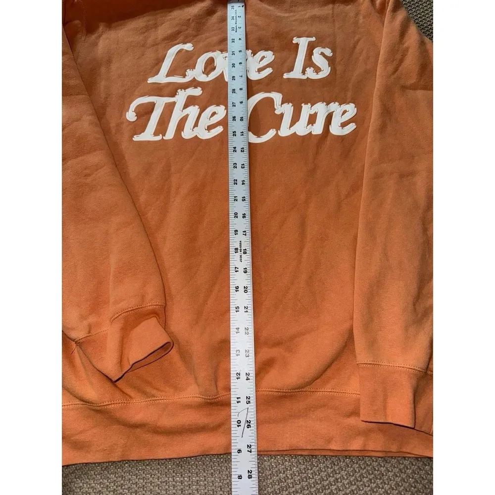 OBEY Love is the Cure Pullover Crewneck Sweatshirt Peach Rainbow Streetwear Sz L - Image 9