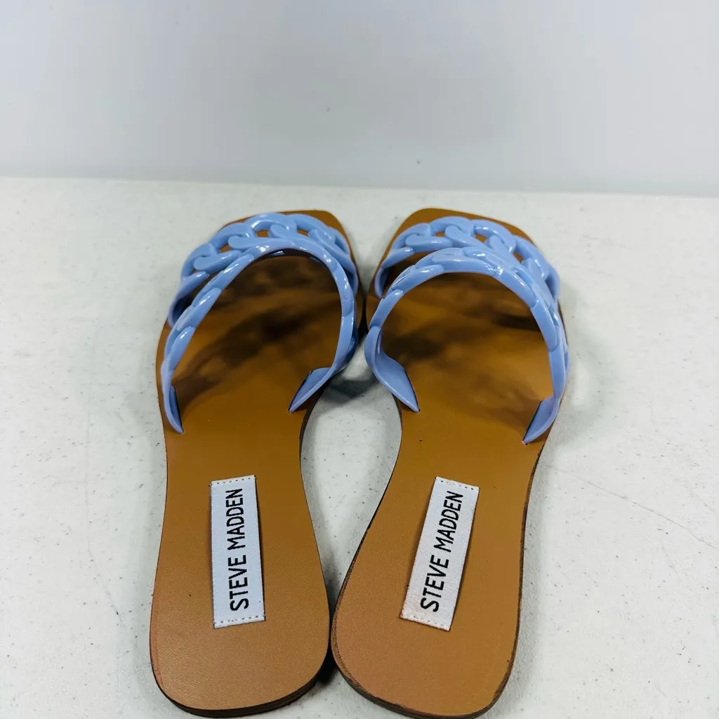 Steve Madden Women's Blue Chain Sandals size 7 New - Image 4