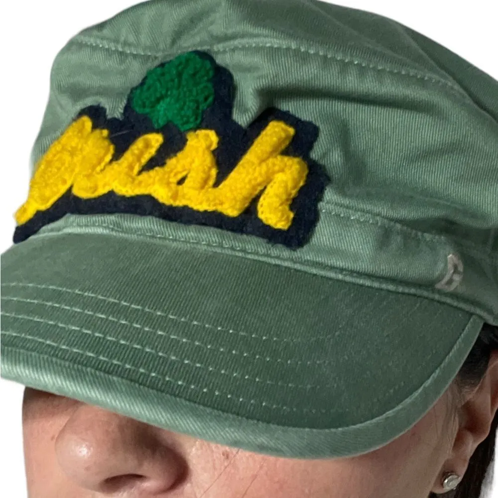 Gap Irish Pageboy Hat Army Green w/Golden IRISH writing M/L - Image 2