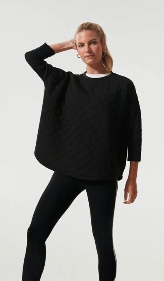 ✨Tnuck Sport Black Quilted Crewneck Sz XL/XXL Pullover✨ - Image 1