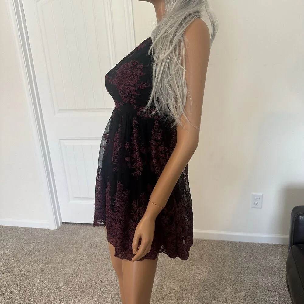 Altar'd State Lace Halter Dress Size S Whimsigoth Vampy Dark Academia Romantic - Image 7