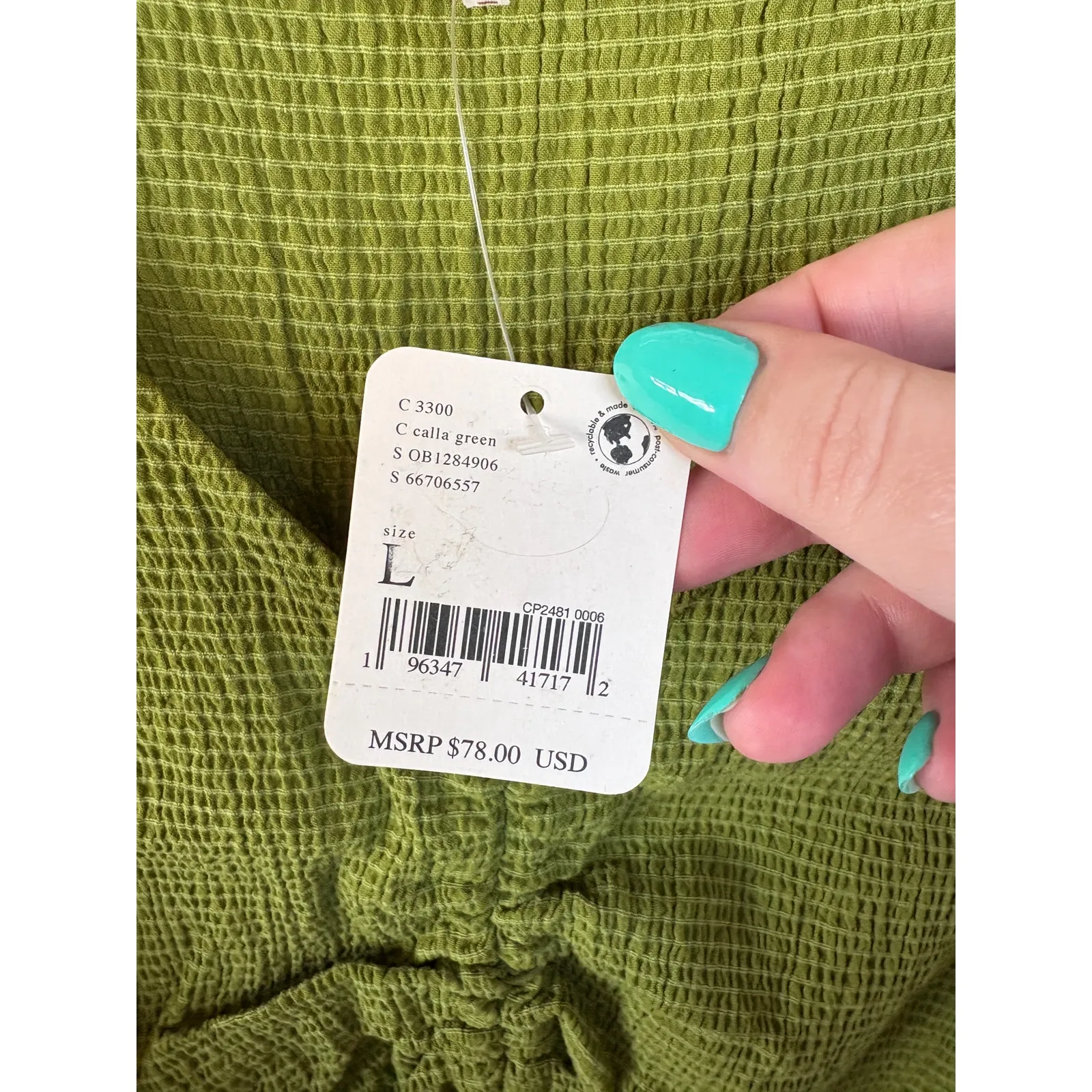 NWT Free People Laila Mini Dress Calla Green Cut Out Tropics Sexy Vacation Large - Image 6