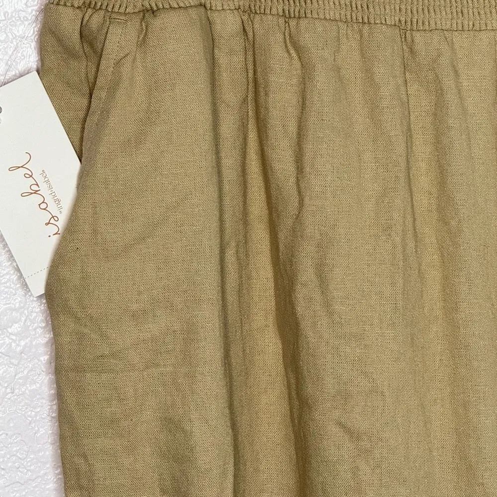 Isabel Maternity Smocked Waist Wide Leg Maternity Pants Tan/Taupe Size XXL New! - Image 4