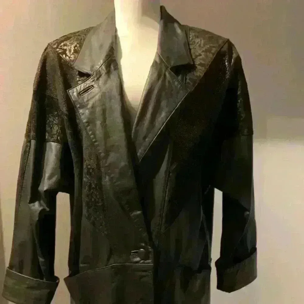 Vintage Venezia women’s size 1X leather long sleeve jacket Black - Image 13