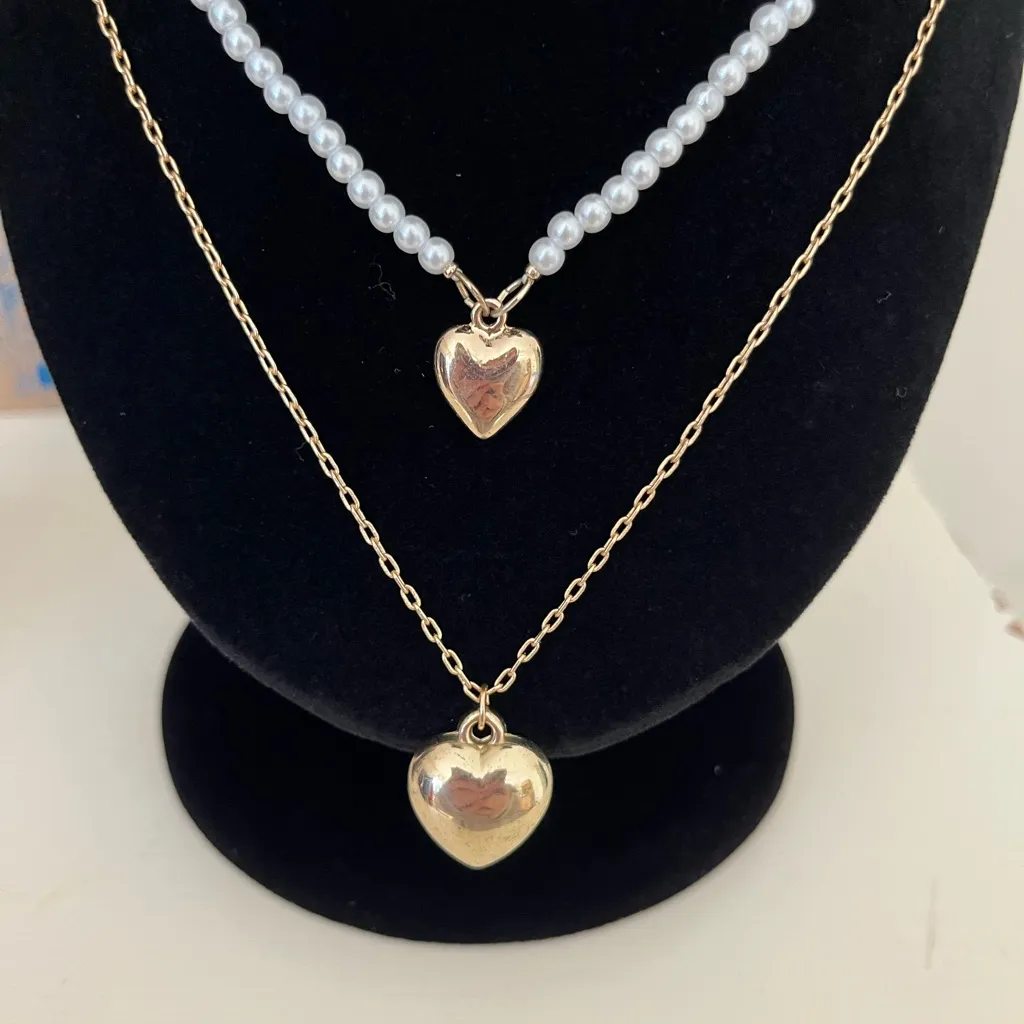 American Eagle Heart and Pearl Necklaces - Image 3