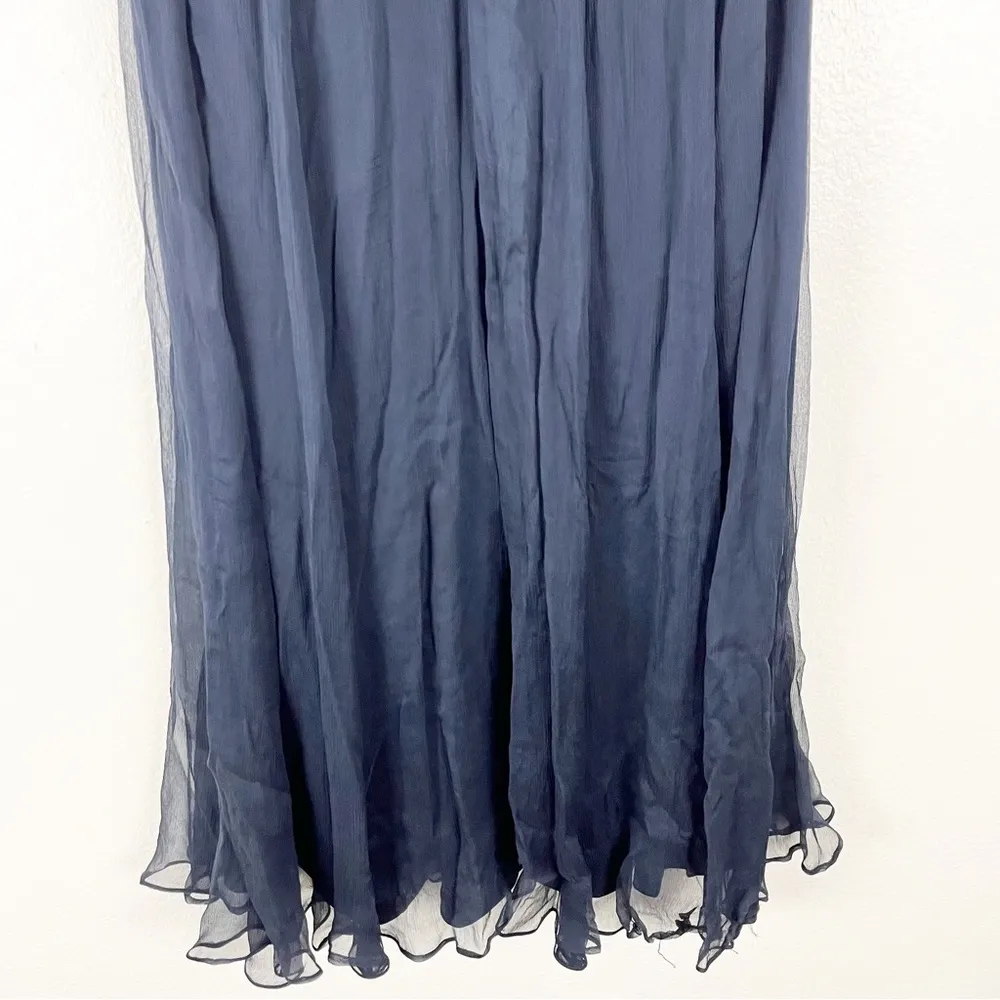 TADASHI Collection 100% Silk Sequin Top Chiffon Skirt Back Zipper Dress Size 12 - Image 9