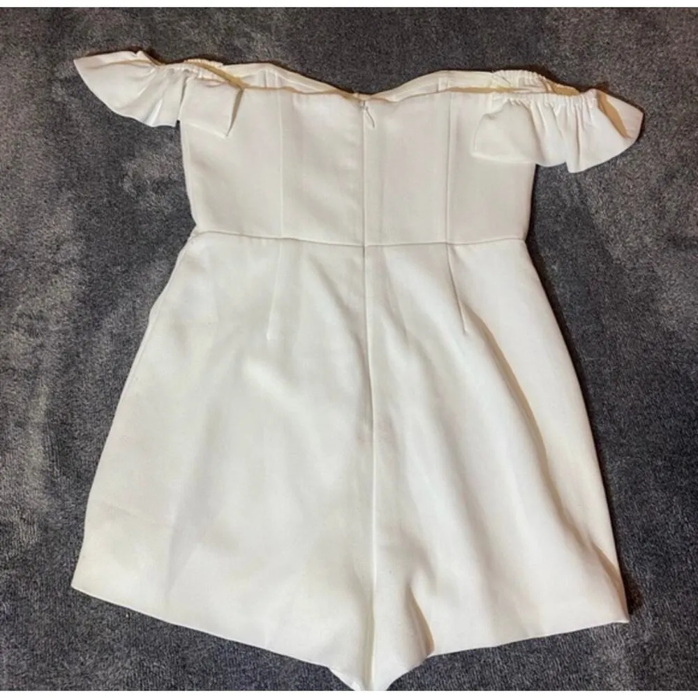 NBD White Ruffle‎ Sleeve Classy Romper ( S ) - Image 6