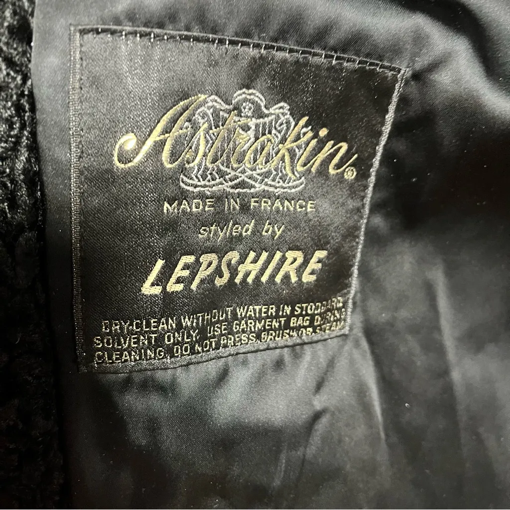 Vtg. Mink Astrakin by Lepshire made in France. Black - Image 4