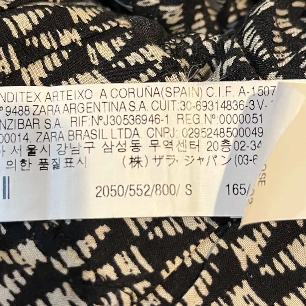 Zara Patterned Sleeveless Jumpsuit Black Off White Size Small - Image 5