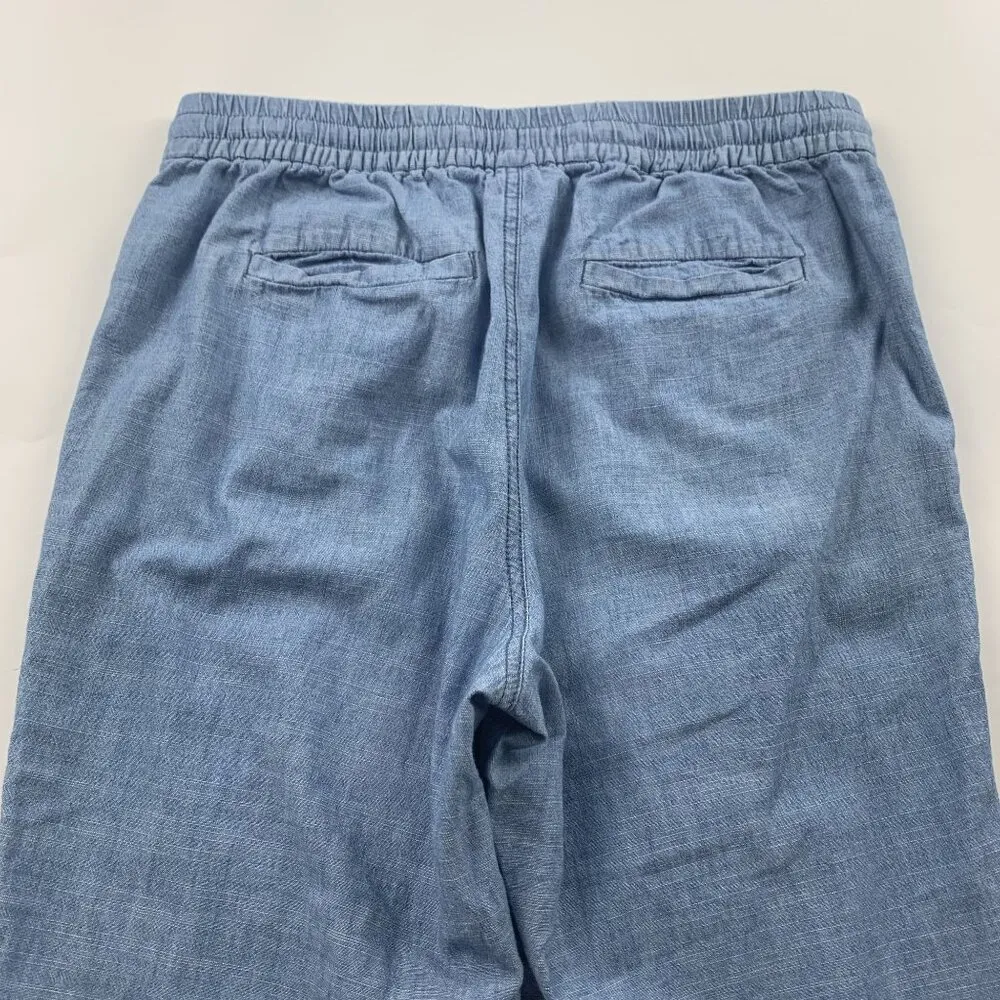 J.Crew Point Sur Blue Chambray Cotton Pull On Jogger Ankle Pant 4 - Image 7