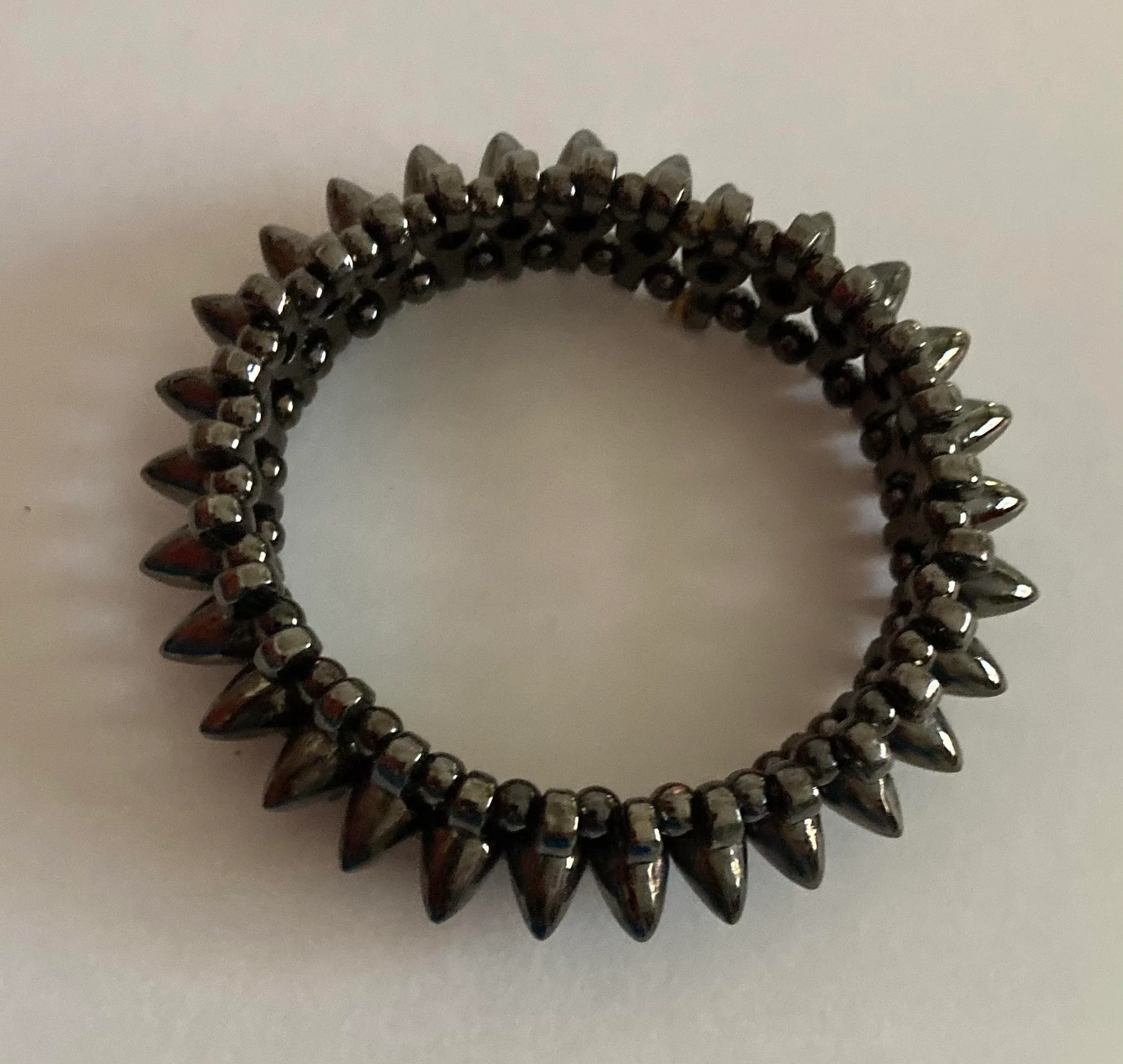 Silver Spike Stretch Bracelet - Image 3
