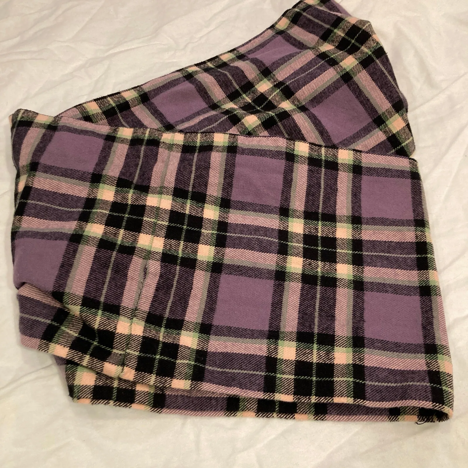 Handmade Purple Plaid Flannel Infinity Blanket Scarf Winter Cozy Ski Outdoors - Image 3