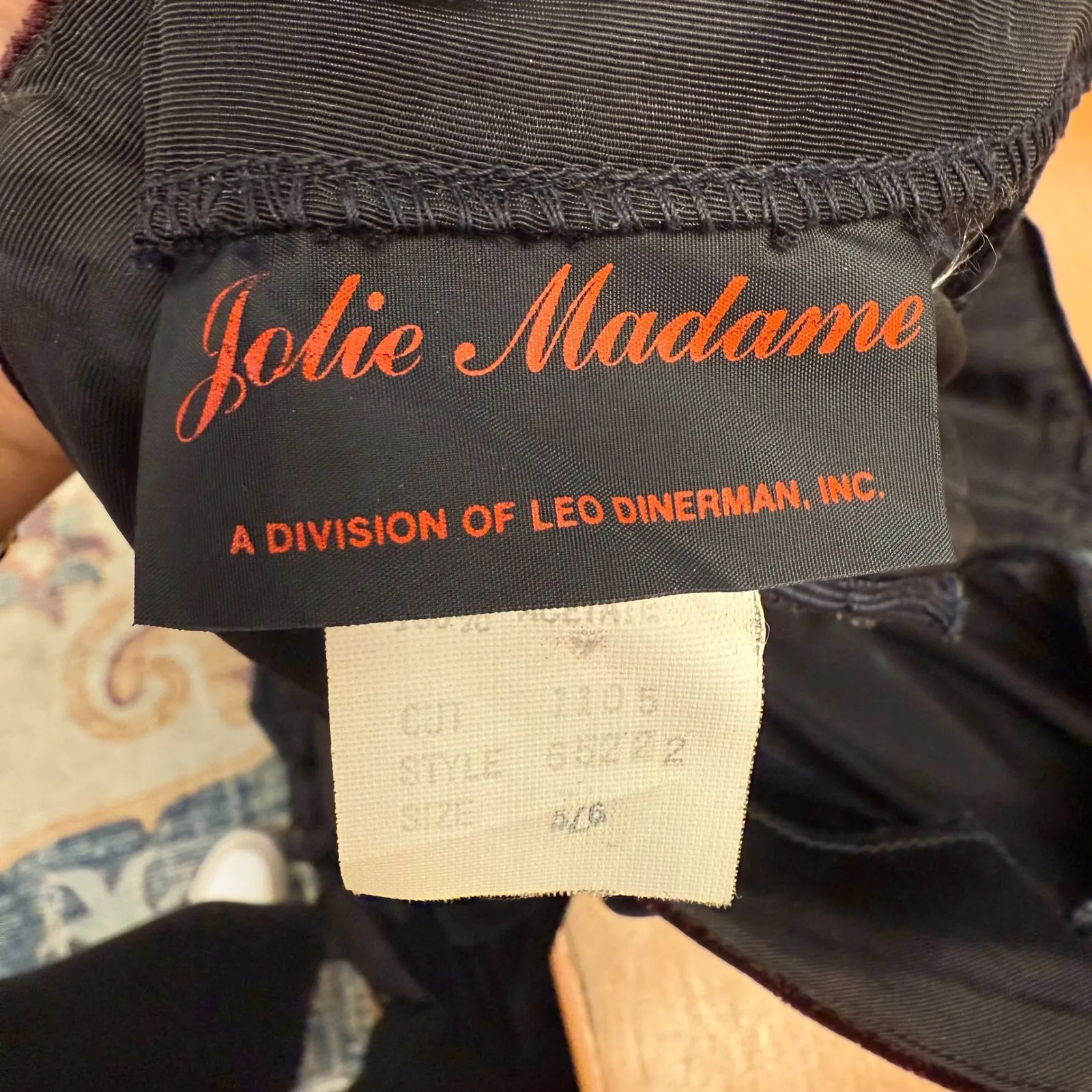 Vintage Jolie Madame Black Velvet Strapless Dress Lace Ruffle Formal HOCO Prom Size 6 - Image 5