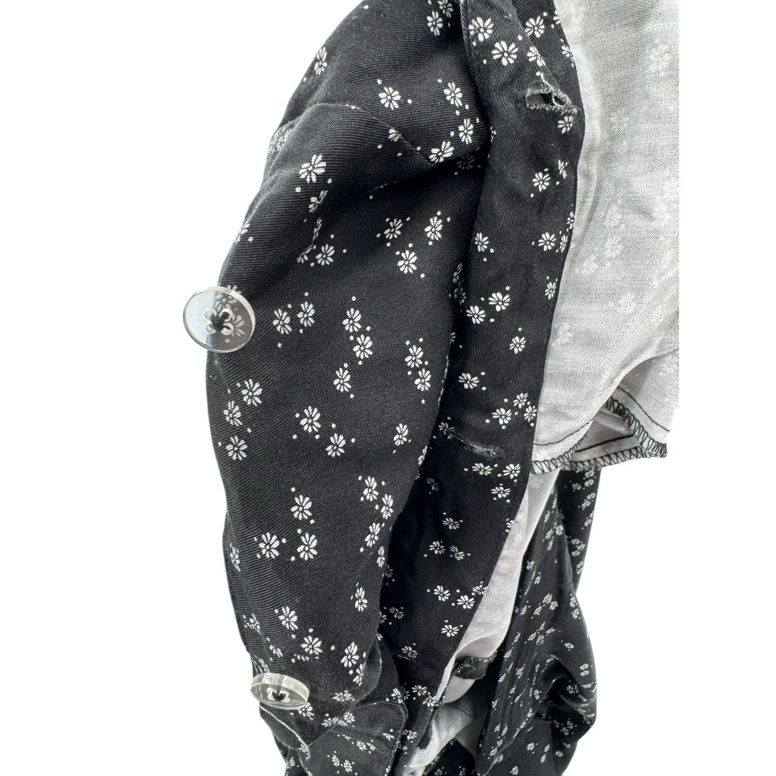 VETTA The Two Piece‎ Apron Jumpsuit Size 18 Black Floral Convertible Organic USA - Image 9