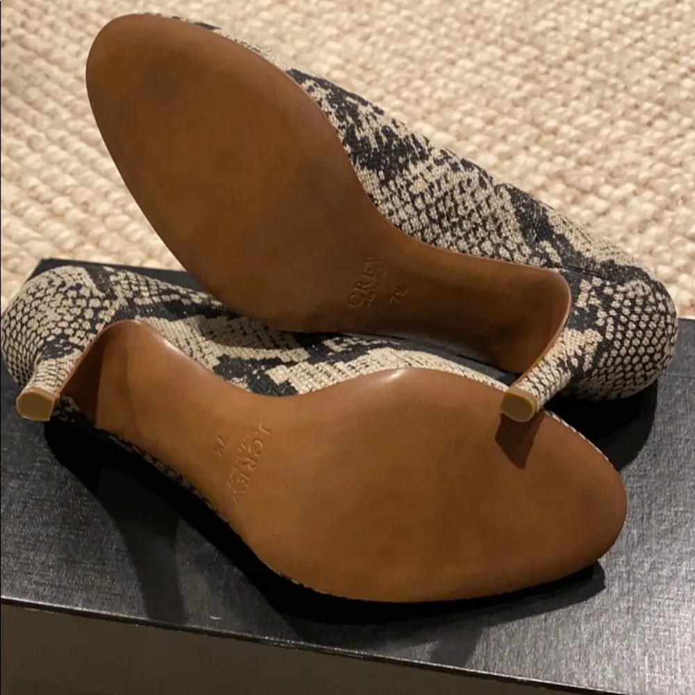 NIB NWT J Crew Mona snake printed animal print pumps fabric dress heels 7.5 M - Image 7