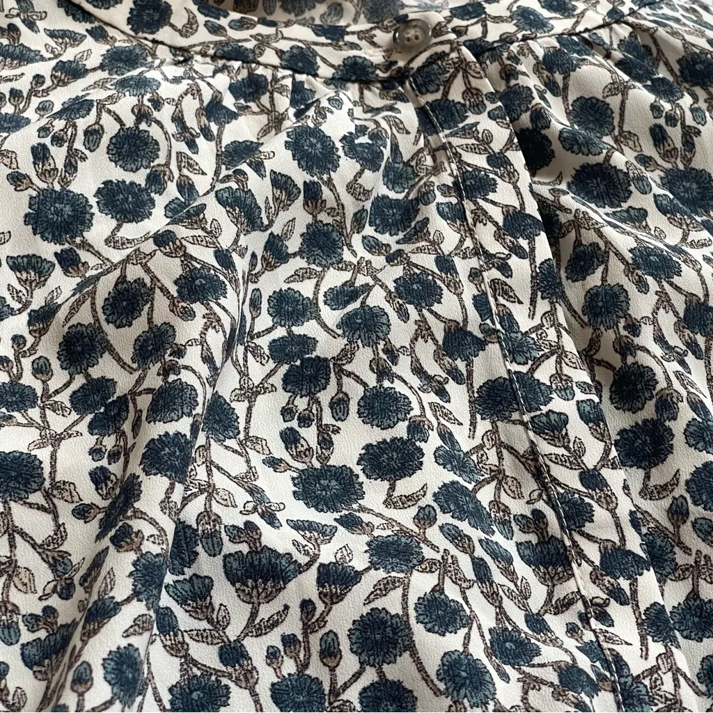 Ann Taylor Loft Romper Floral Button Front Side Pockets Slits Size 14 Boho Chic - Image 12