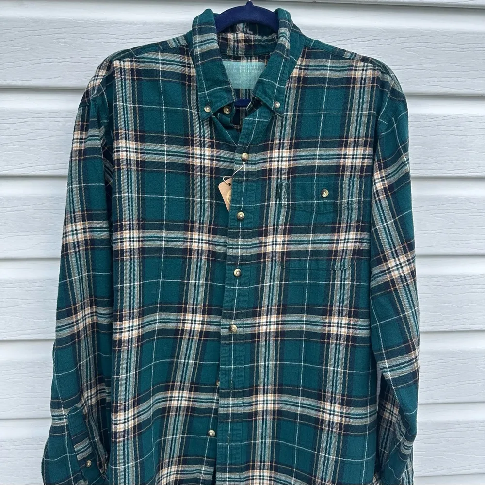 Plaid Shirt with Mickey Mouse Starry Night Design Green Size L - Image 8